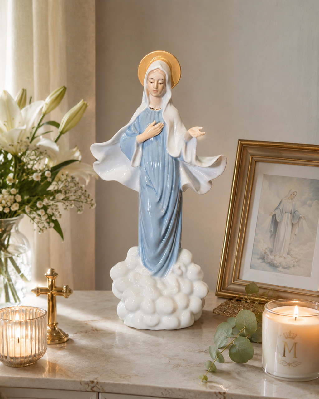 Virgen De La Paz En Porcelana