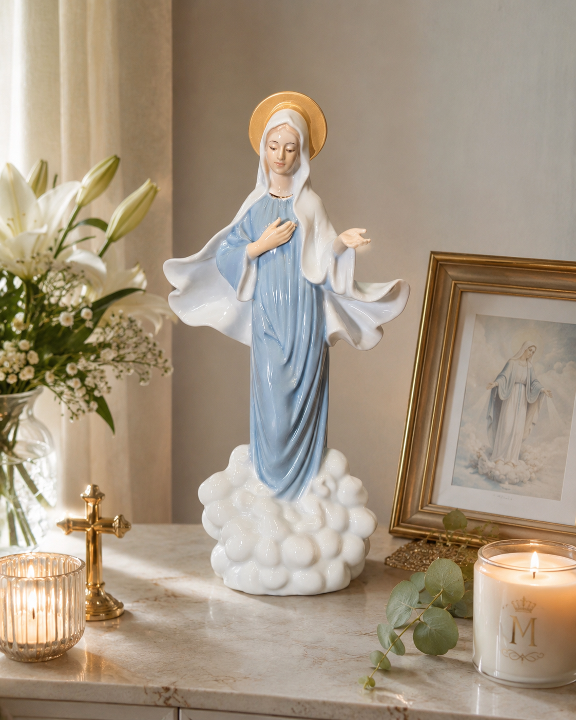 Virgen De La Paz En Porcelana
